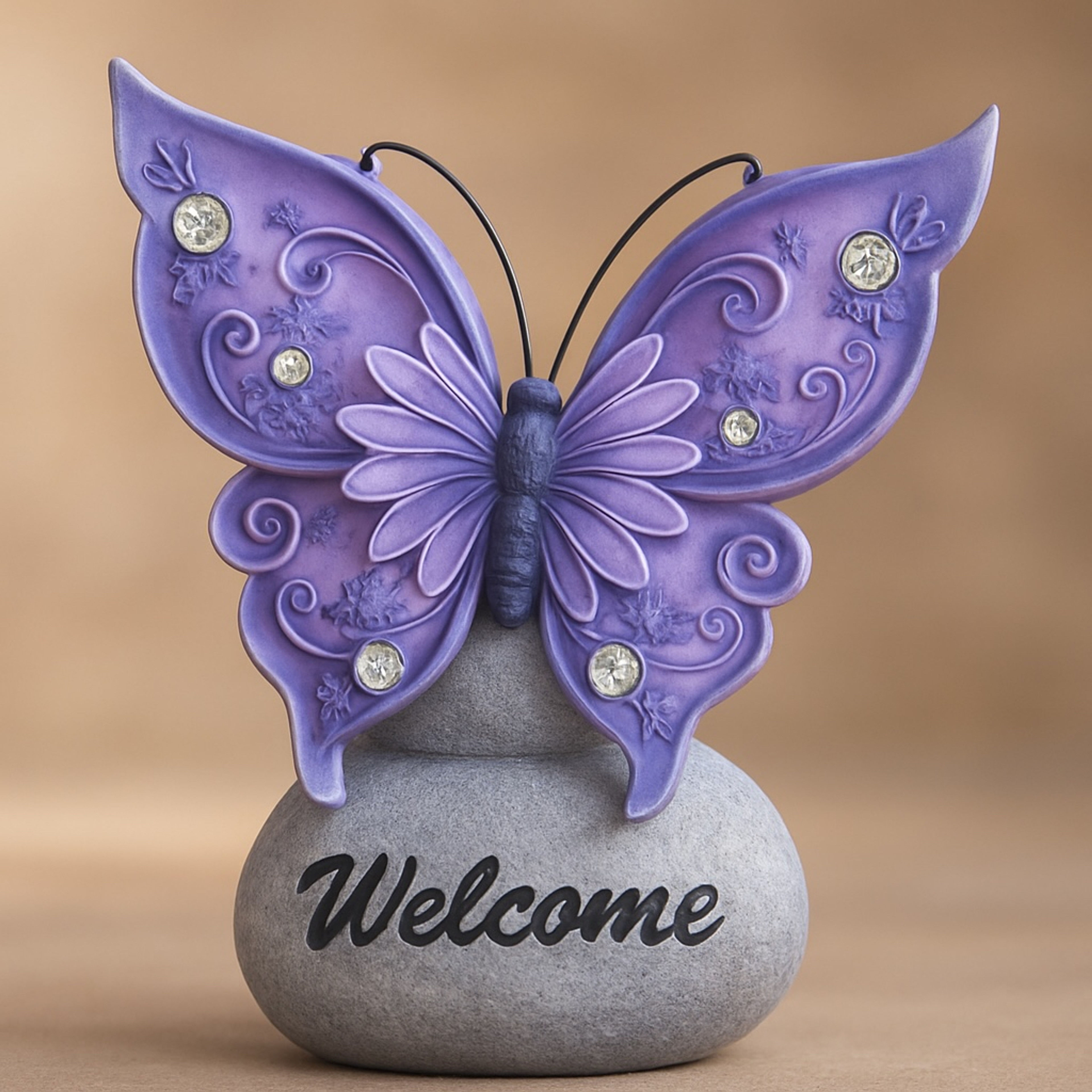 Butterfly Welcome Stone Decor