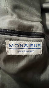 Monsieur Givenchy Navy Houndstooth Wool Blazer Sport Coat: 38 S - Image 3