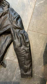 HWK Black Leather Motorcycle Jacket - Image 4