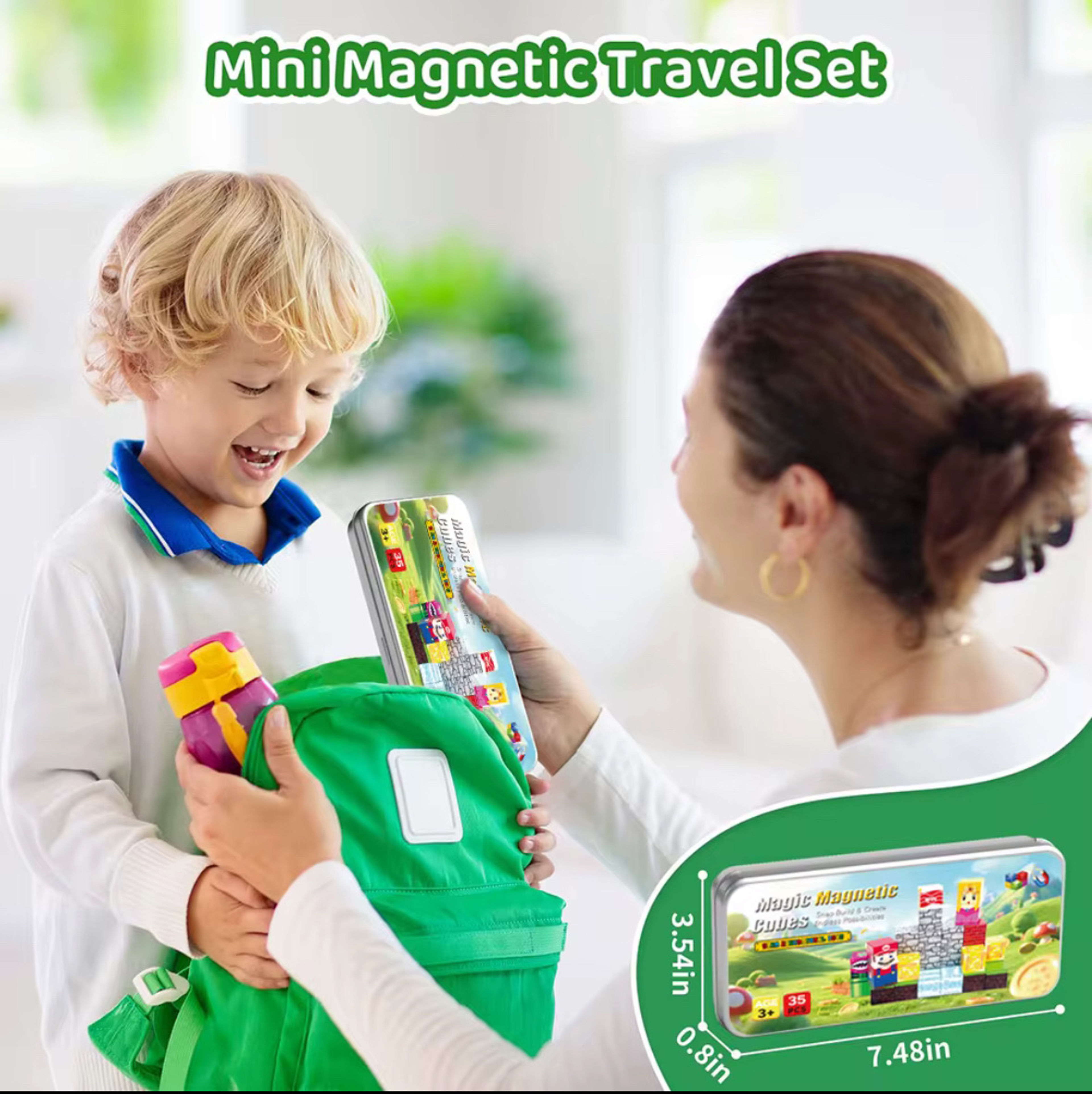 Travel Magnet Mario 35PCS Building Blocks Magnetic Cube Educational STEM DIY - Image 3