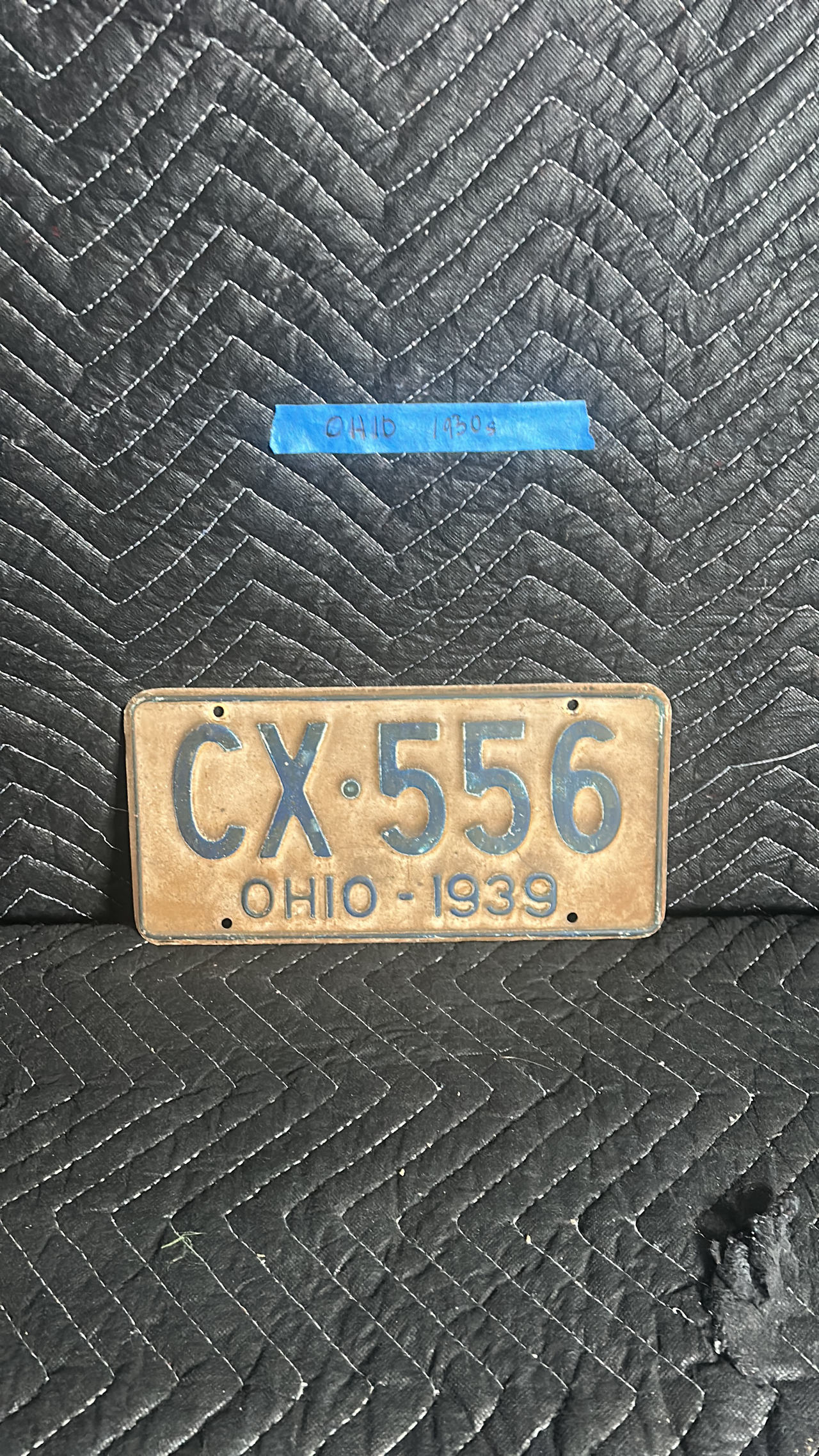 1939 Ohio License Plate