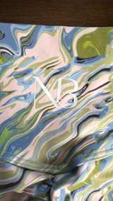 Noire & Blanc Marble Print Mesh Panel Leggings - Image 5