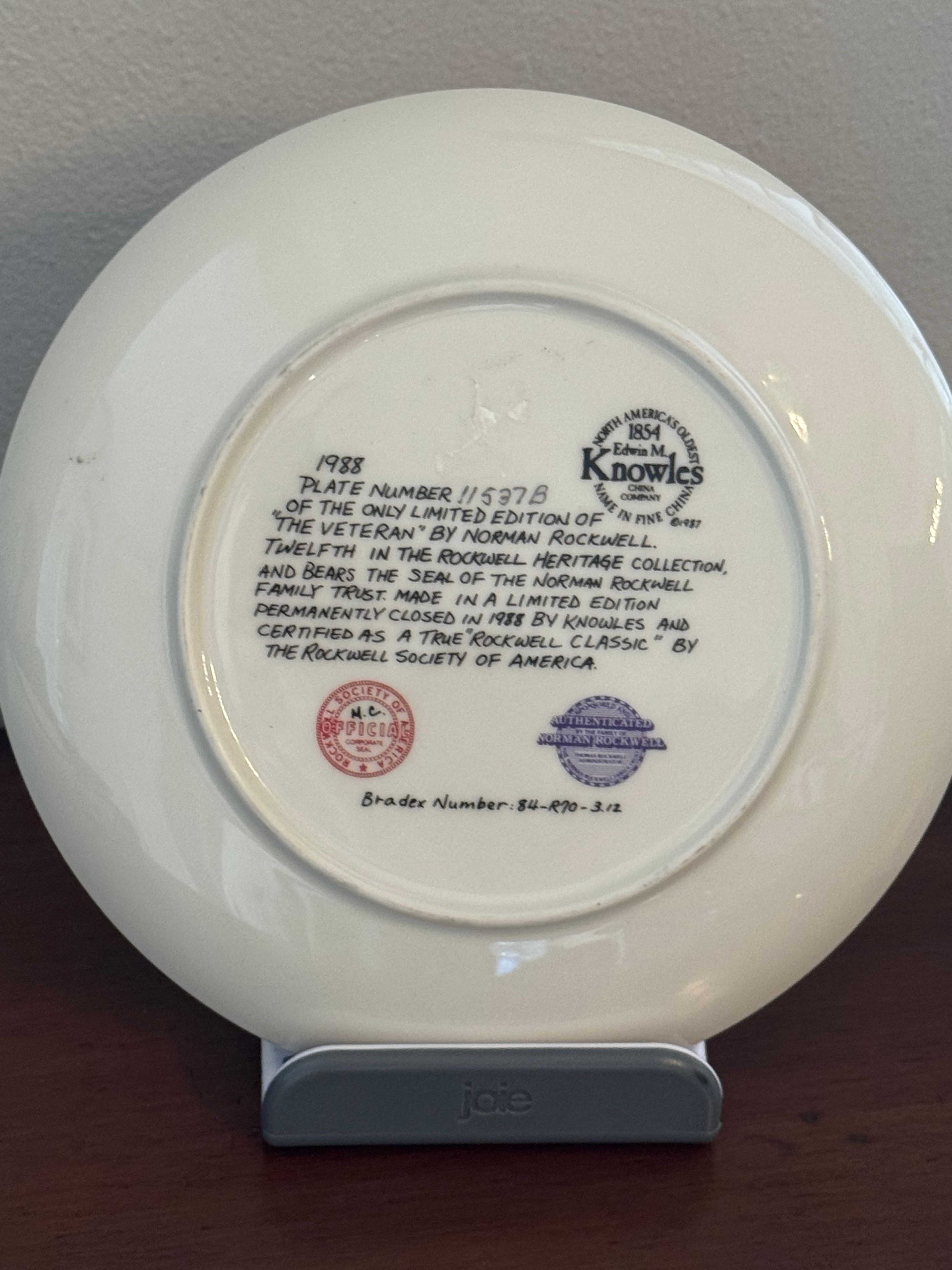 Norman Rockwell "The Veteran" Collector Plate - Image 2