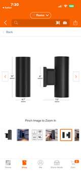 ZUUKOLE Outdoor Wall Light Matte Black Cylinder - Image 2