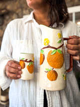 Vintage Ceramic Orange Blossom Pitcher and Tumbler Set - Image 2