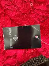 Ronni Nicole Red Tiered Sequin Lace Dress - Image 4