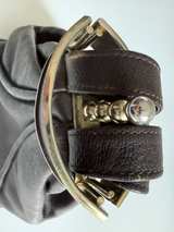 Vintage Brown Leather Kiss Lock Frame Bag - Image 6