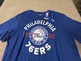 NBA Philadelphia 76ers Men's Blue Distressed Logo T-Shirt - Image 1