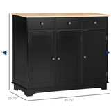 Homestyles Black Kitchen Island with Wood Top - Image 2