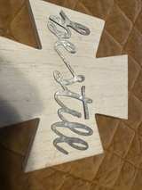 Be Still Whitewash Wooden Cross - Image 3