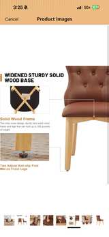 Tufted Wingback Faux Leather Dining Chairs (Set of 2) - Image 7