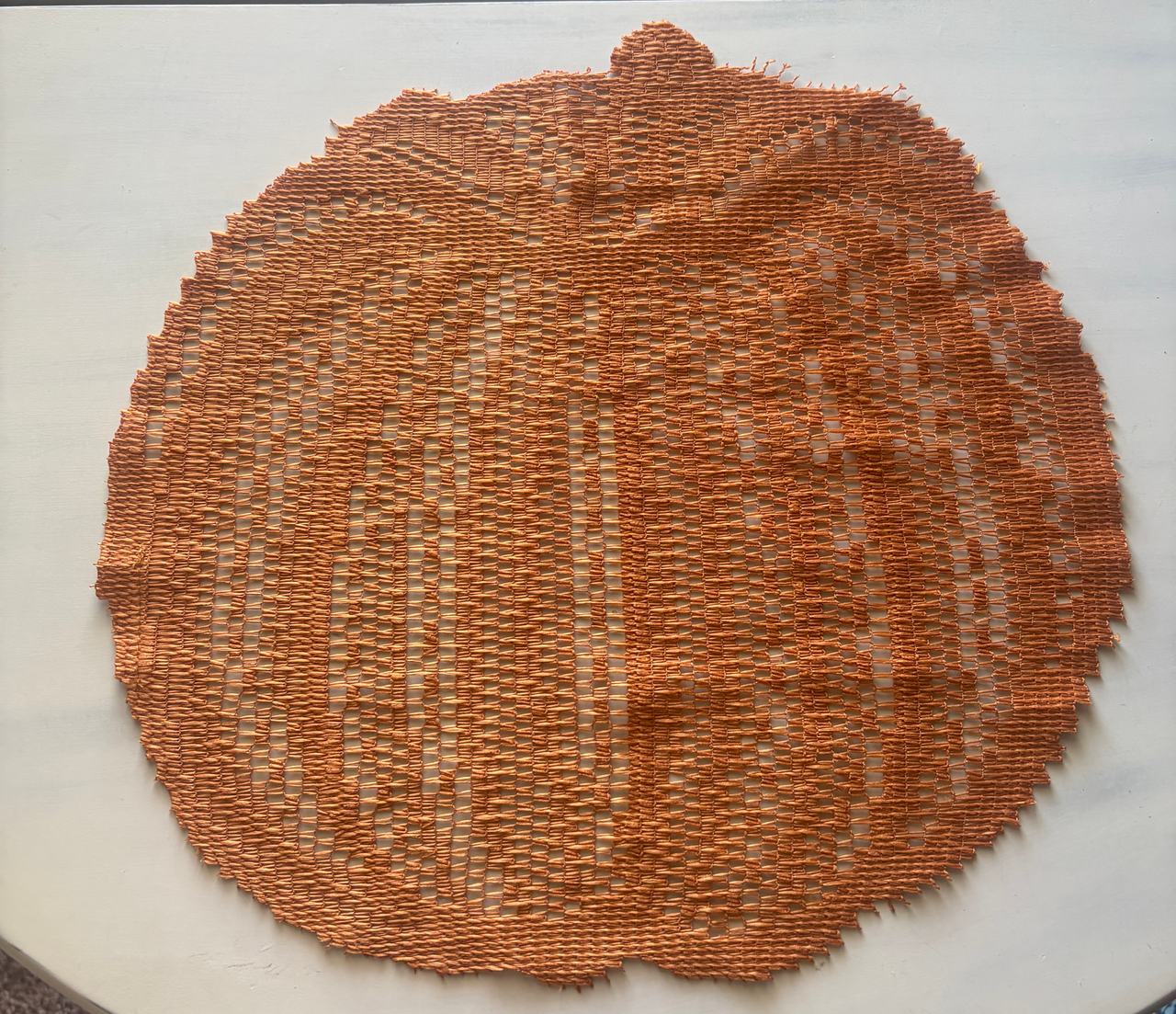 Orange Crocheted Pumpkin Doily