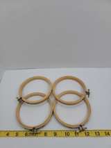 S.E. Enterprises 4-Inch Wooden Embroidery Hoops - Image 1