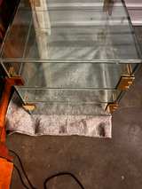 Lucite Console Table with Brass Side Tables - Image 5