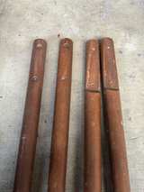 Vintage Mid-Century Modern Tapered Wood Table Legs with Brass Tips - Image 2