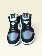Air Jordan 1 Mid White Black Silver - Image 4