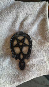 Vintage Black Cast Iron Horseshoe Trivet - Image 2
