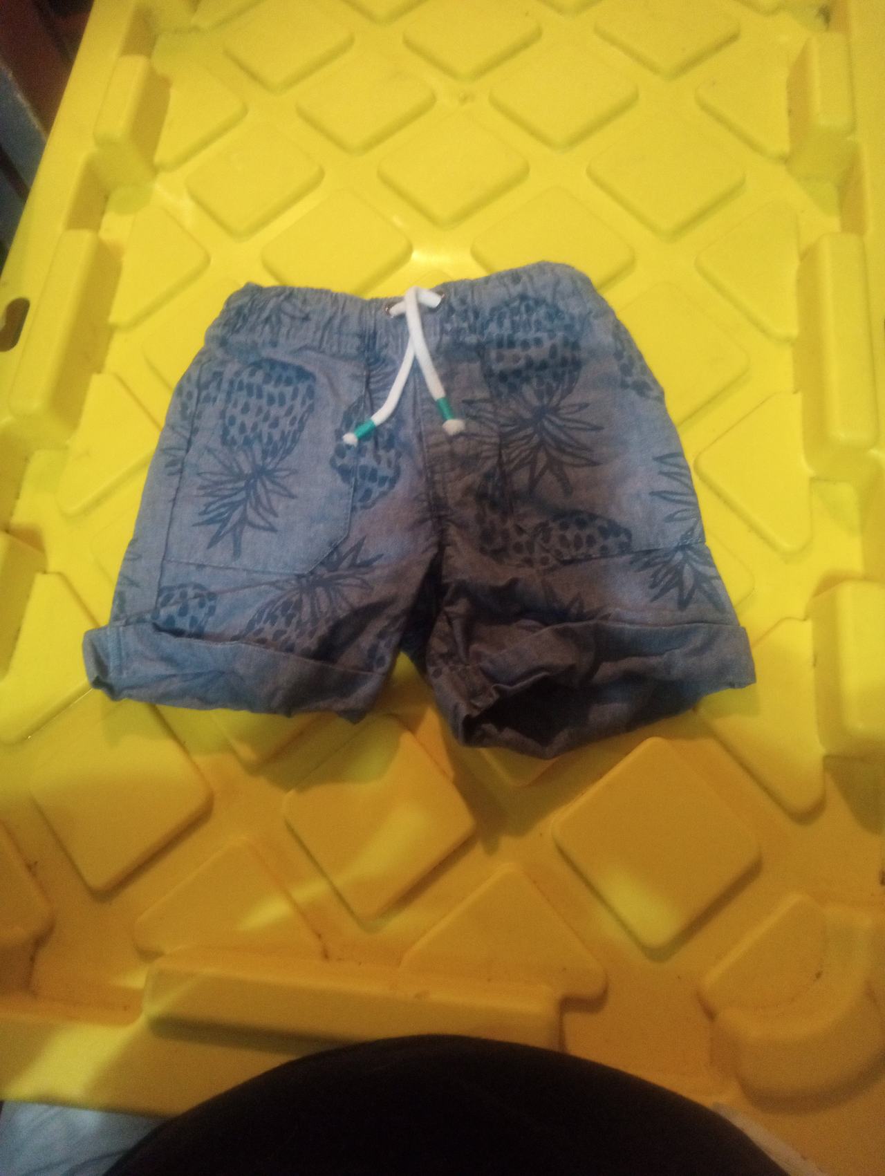 Cat & Jack Baby Boys' Pineapple Print Chambray Shorts