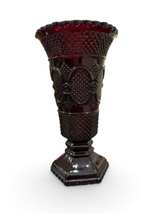 Avon 1876 Cape Cod Ruby Red Glass Vase and Candle Holder Set - Image 3