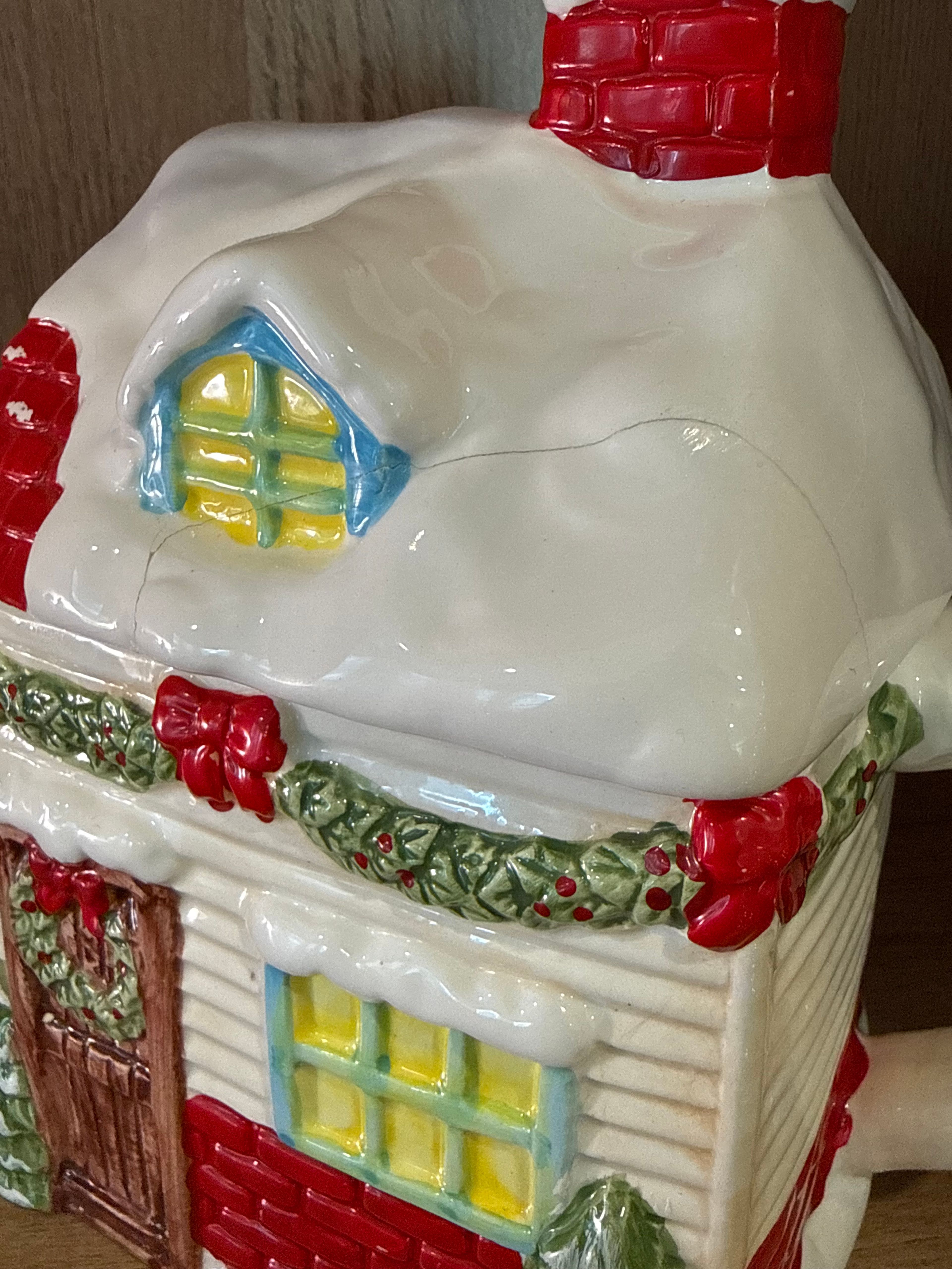 Christmas Cottage Tea Cup with Lid – Holiday House Teapot Style (Decor Only) - Image 10