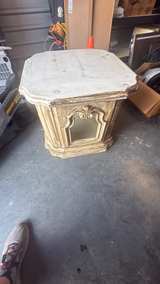 Vintage Octagonal Mirrored End Table - Image 2