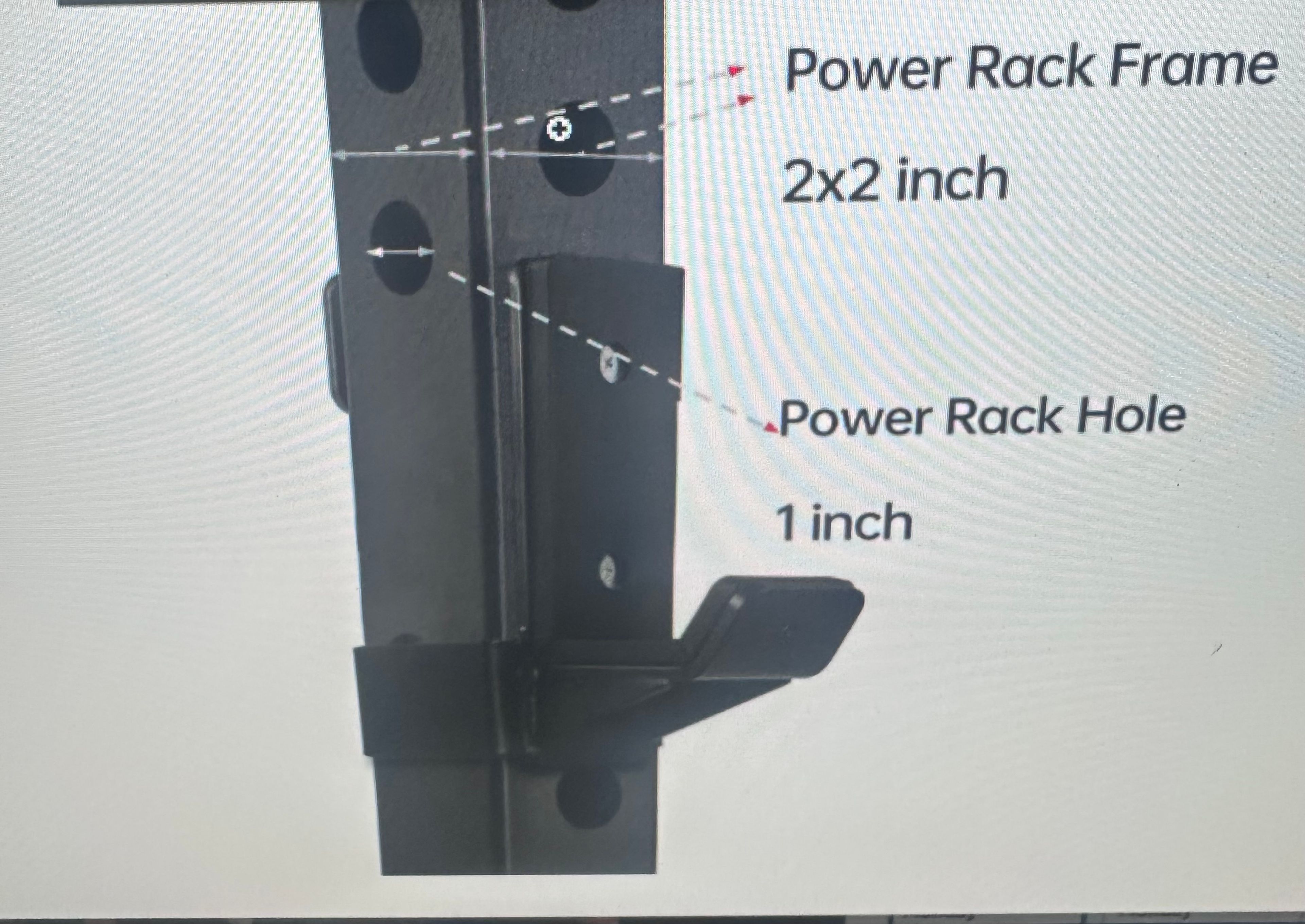J Hooks 2x2 Power rack, rubber pad J-Hook for squat rack. Heavy duty. - Image 5