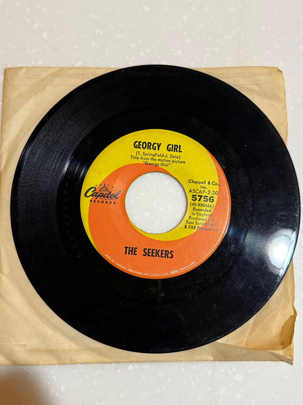 The Seekers - Georgy Girl 7" Vinyl Single