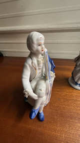 IVO Mark Victorian Blue & White Porcelain Couple Figurine Set - Image 3