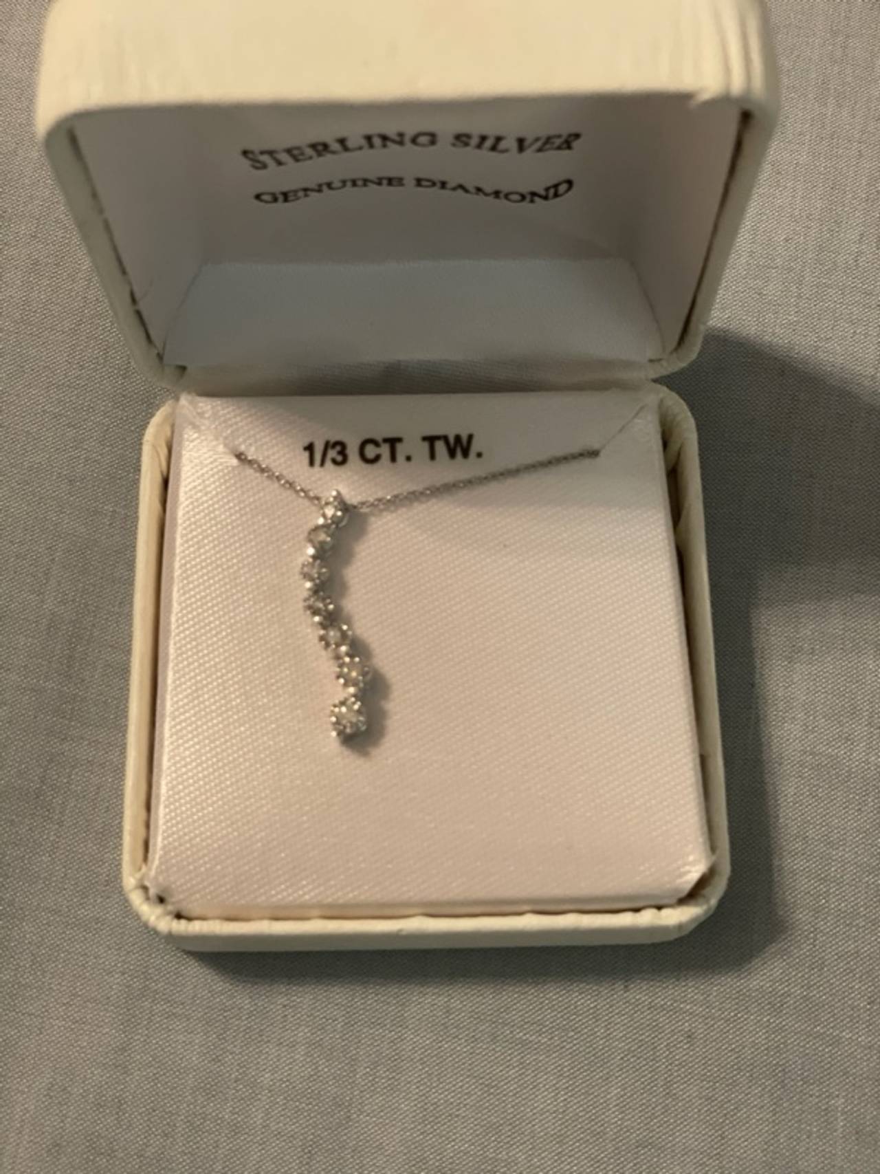 14k White Gold Diamond Journey Pendant Necklace