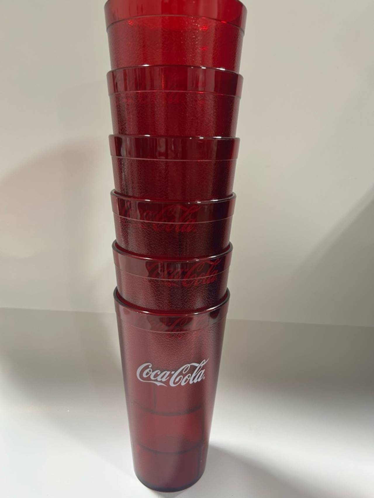 Coca-Cola Red Plastic Tumbler 20 oz. 6 pack 