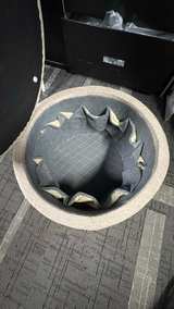 Round Tufted Shoe Storage Ottoman - Image 4
