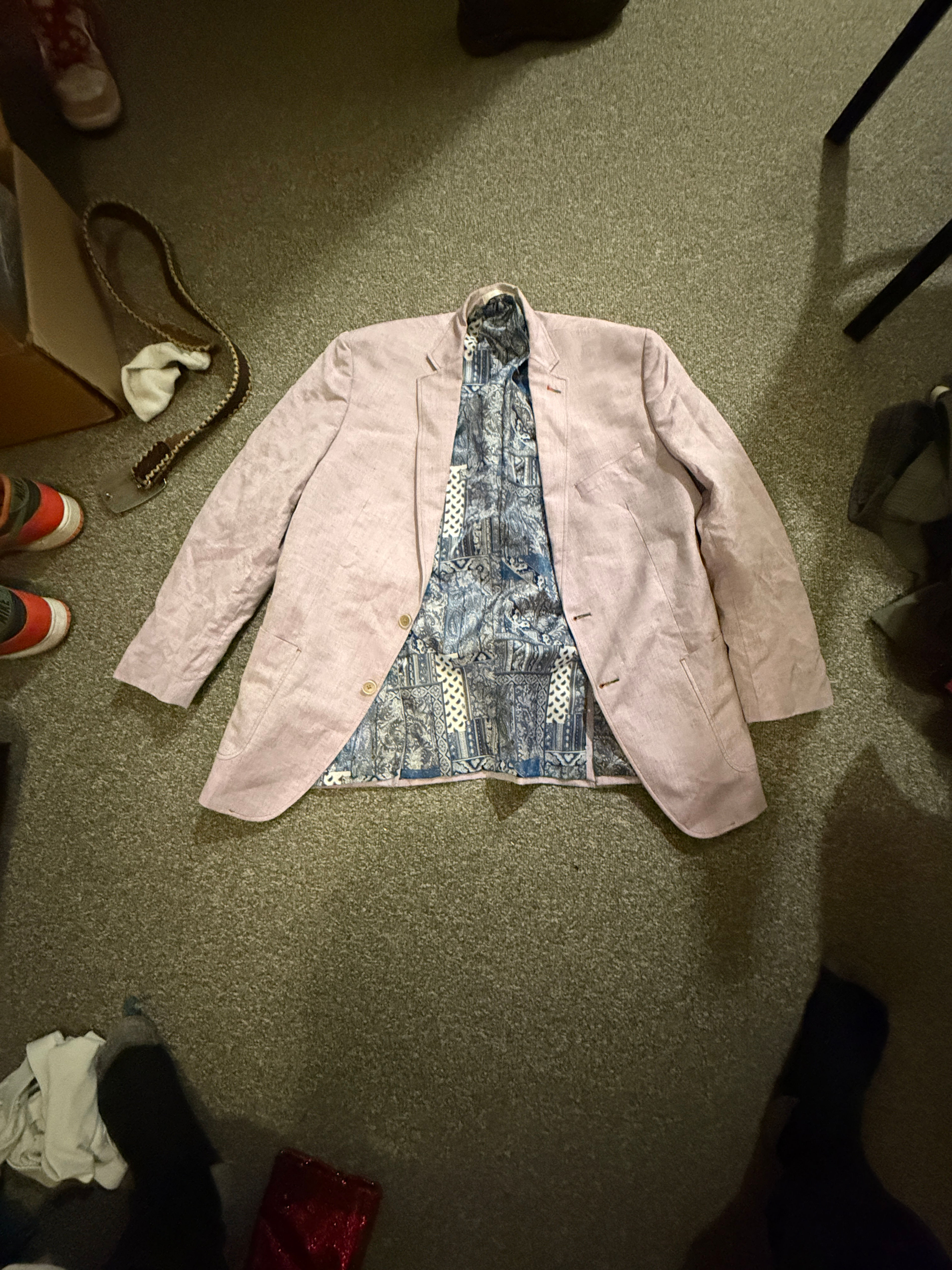 Men's lavender Blazer with Patterned Lining