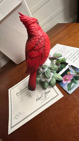 New Lenox Cardinal Figurine with Berries on Snowy Branch original certificate - Image 6