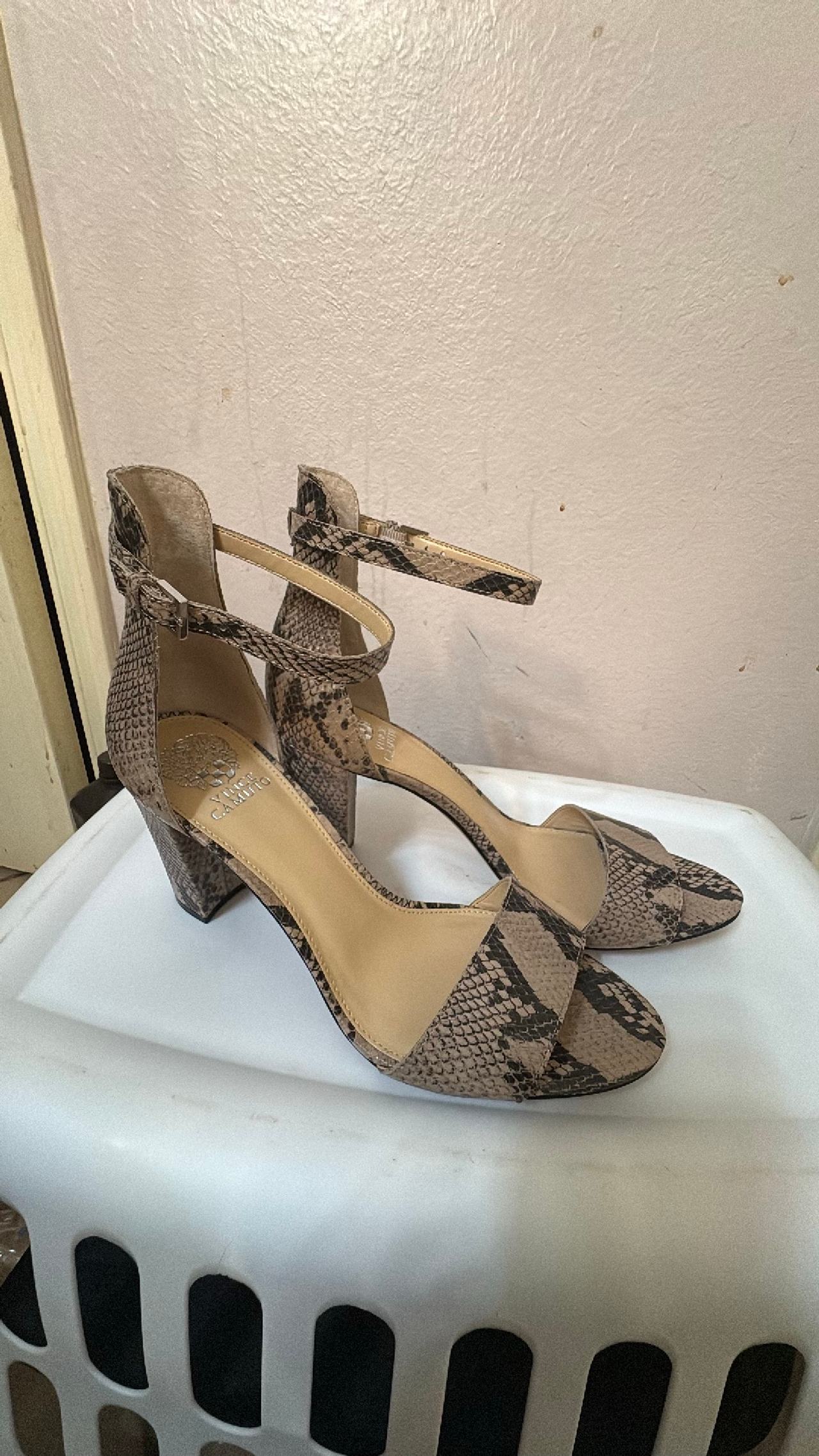 Vince Camuto Corlina Snakeskin Block Heel Sandal