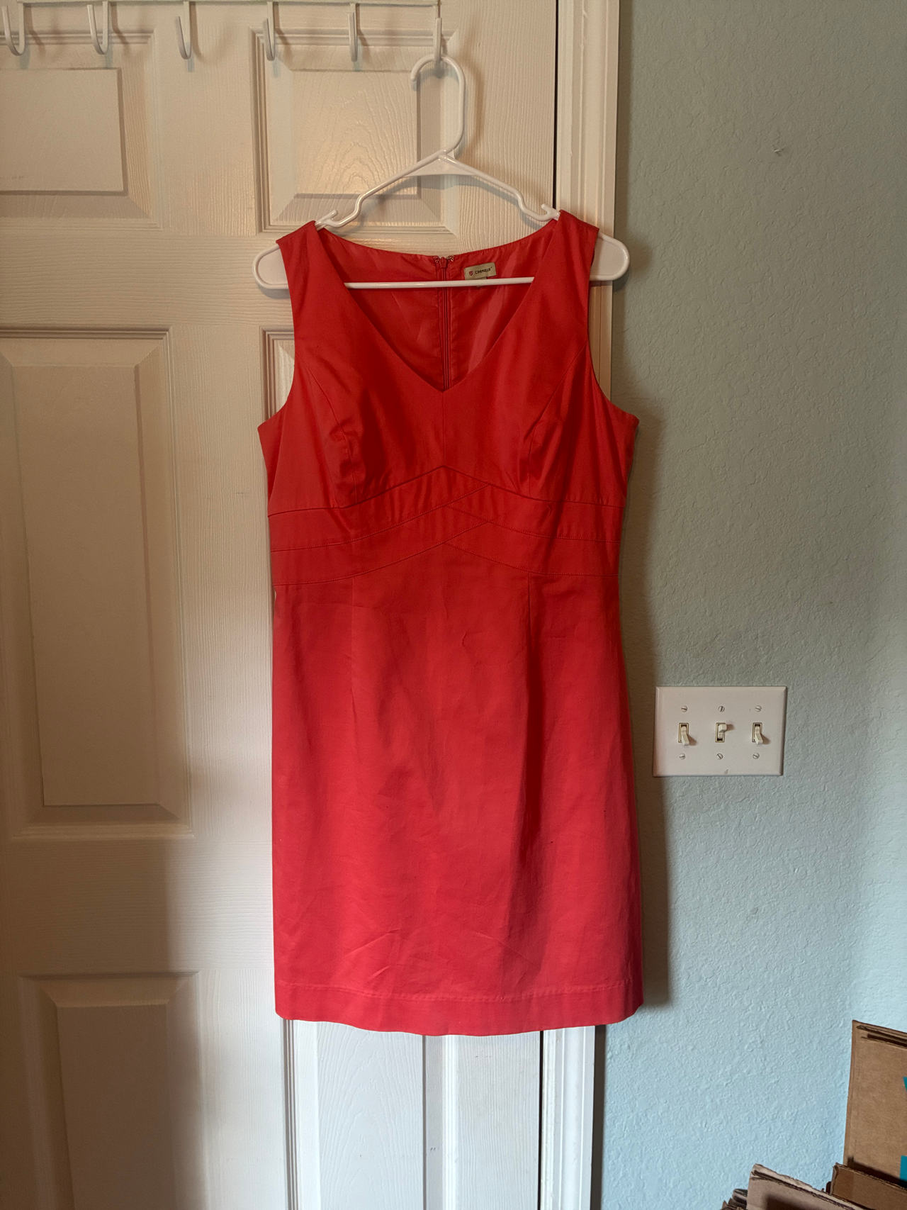 Cremieux Coral Sleeveless Sheath Dress size 10