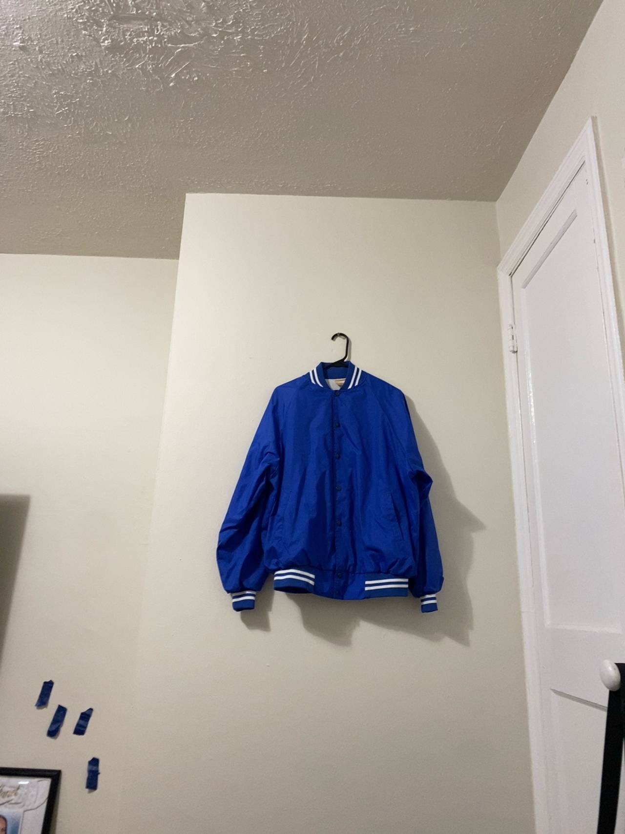 Auburn Sportswear Vintage Blue Satin Bomber Jacket