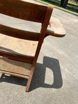 Vintage Wooden School Desk Chair with Tablet Arm - Image 2