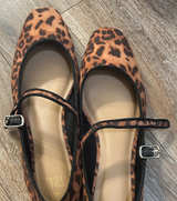 Time and Tru Leopard Print Mary Jane Flats - Image 1