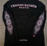 Chrome Hearts Matty Boy Pink Floral Long Sleeve T-Shirt Black - Image 1