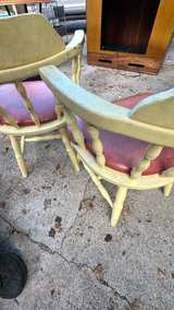 Vintage Spindle Back Captain's Chairs with Padded Seats - Image 5