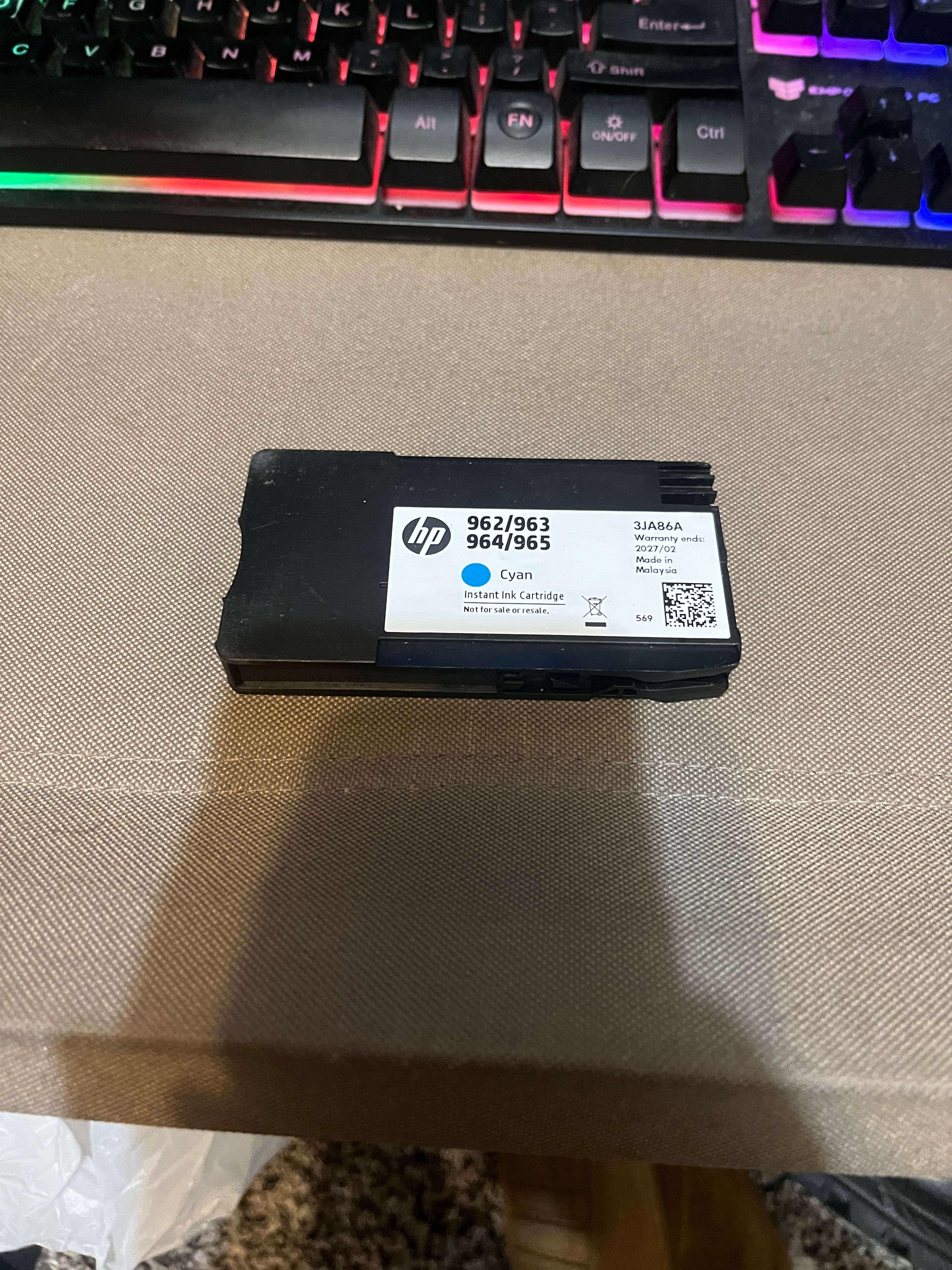 HP 962 Cyan Instant Ink Cartridge