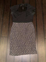 ESCADE SIZE 38 Tweed Sheath Dress Dalissan Black - Image 1