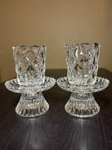 Vintage PartyLite “Quilted Crystal Pair” 
Votive Candle Holder Pair - Image 1