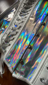 Holographic Lace-Up Corset - Image 4