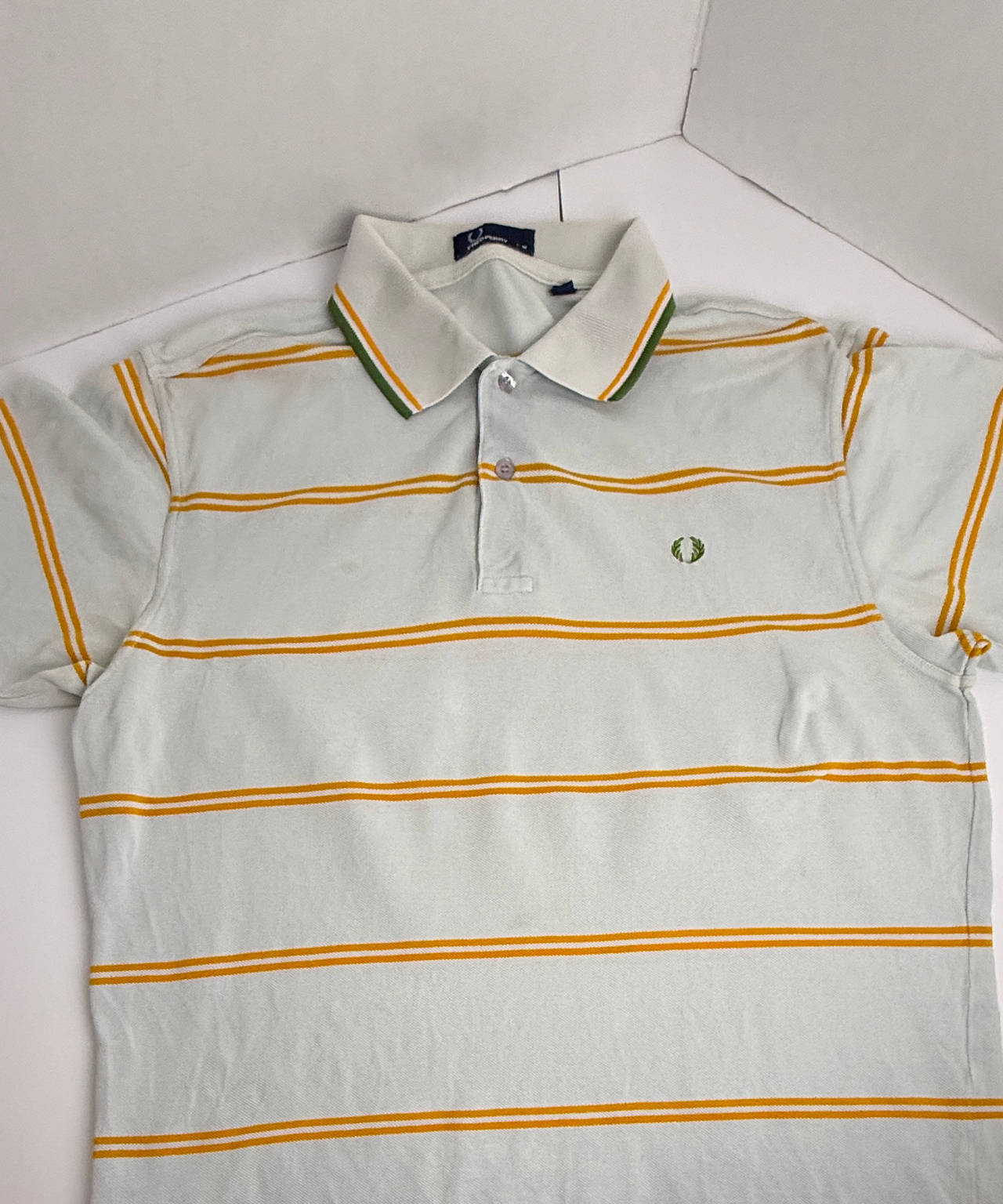 Fred Perry Striped Polo Shirt Light Blue Yellow