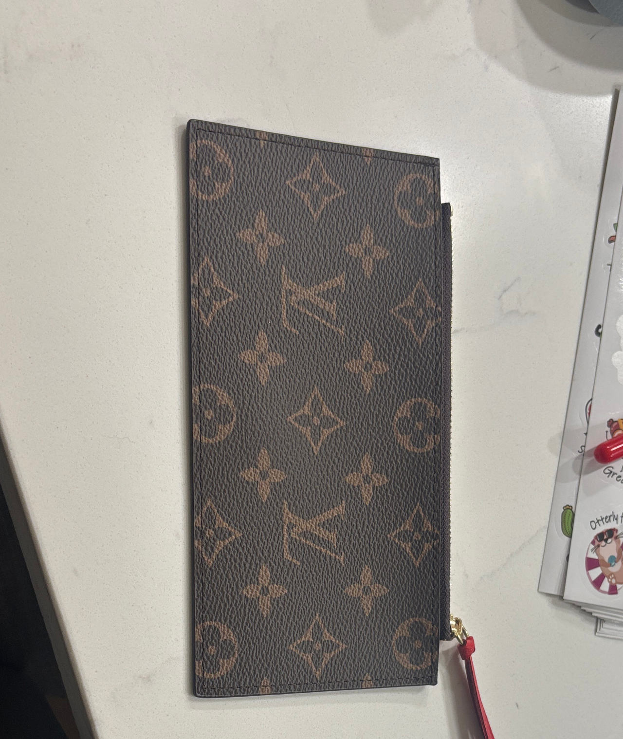 Louis Vuitton Inspired Zip Pouch Red Interior (Replica)