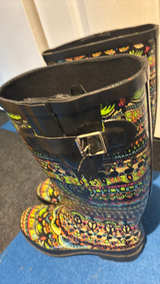 Women's Patterned Rubber Rain Boots - Image 3