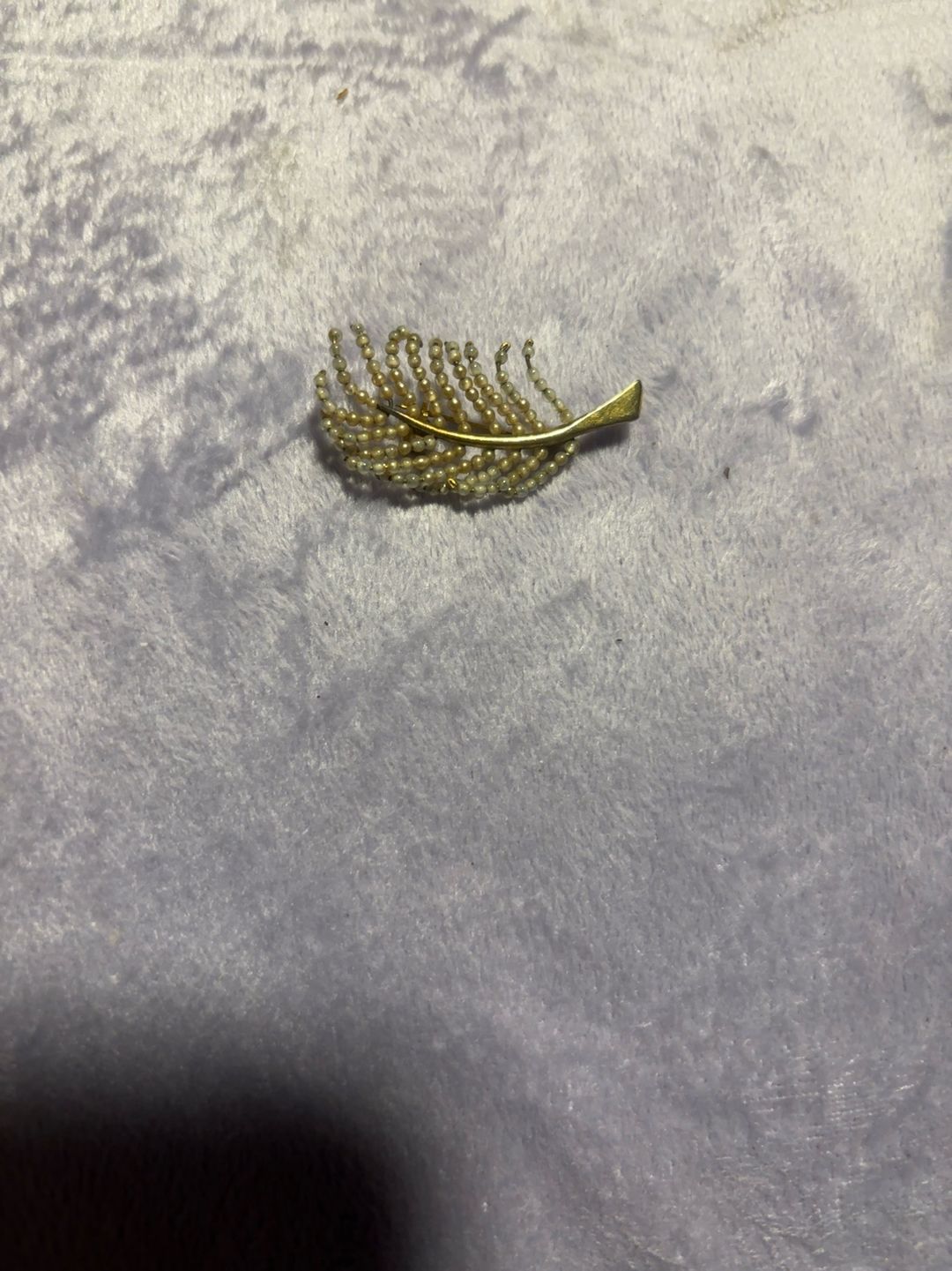 Swarovski Feather Leaf Brooch Gold Tone