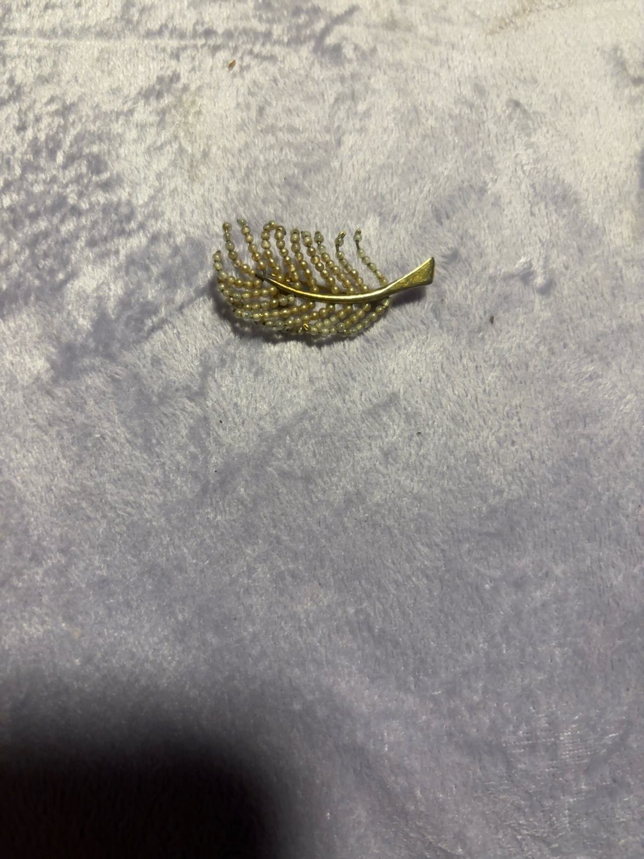 Swarovski Feather Leaf Brooch Gold Tone