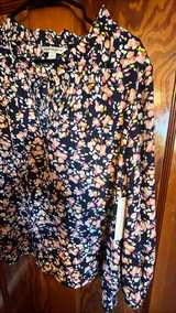 Counterparts Floral Print Tie-Neck Blouse new with tags L - Image 2